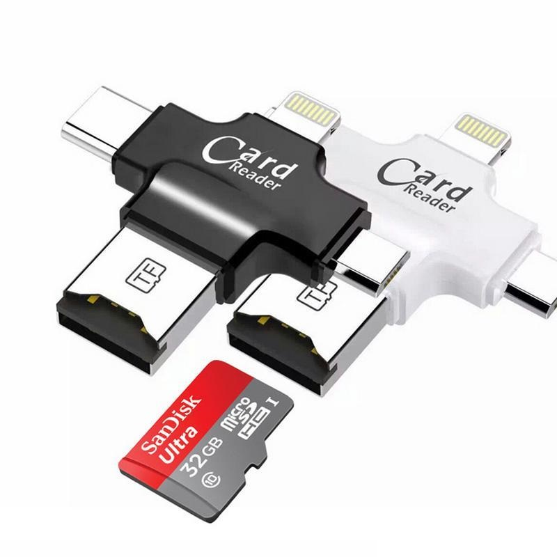 4 in 1 otg card reader for type c for iphone